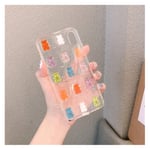 Glqwe Cute 3D Stereo Glitter Case For iPhone 12 mini Pro MAX 6 7 8 11 S Plus x s xr max Gummy Bear Candy Color Bling Clear Back Cover Capa (Color : 1, Material : For iPhone 12)