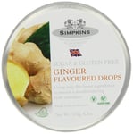 Simpkins Ginger Drops Sugar & Gluten Free Travel Sweets Tin 175g X 6 Pack