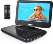 DBPOWER 12" Portable DVD Player with 10" Swivel Screen Car Built-in 5 Hours Rec