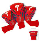 Team Golf MLB Philadelphia Phillies Contour Golf Club Headcovers (3 Count), Numbered 1, 3, & X, Fits Oversized Drivers, Utility, Rescue & Fairway Clubs, Velour lined for Extra Club Protection