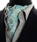 Aqua Cravat Ascot Floral Paisley Teal Blue Green Mens Scarf A3 UK