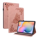 Samsung Galaxy Tab S6 Lite Fodral med fjärilar, Rosa