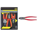 C.K T3805 VDE Pliers and Cutter, Red/Yellow, Set of 3 Pieces & 3963 Cable Cutter 210mm