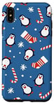 Coque pour iPhone XS Max Pingouins Chaussettes Flocons de neige Sucre Canne à sucre Bonbons