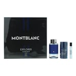 Montblanc Explorer Ultra Blue 3 Piece Gift Set For Men