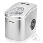 Geepas Ice Cube Maker, Two Sizes, Produces 12kg Ice in 24 Hours | Compact Portable Countertop Ice Maker Machine with 2.2L Tank | Automatic & Silent Functioning | Includes Scoop & Removable Basket
