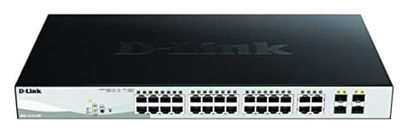 D-Link DGS-1210-28P/E Smart+ Managed Gigabit Switches 24 Ports + 4 Ports Combo - Cordon d'alimentation UE Uniquement