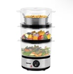 GEEPAS 3-Tier Food Steamer 7.2L Vegetable Steamer Healthy Steam Multi-cooker