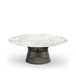 Knoll - Platner Coffee Table, underrede i Brons metallic, Ø 107 cm, skiva i vit Calacatta marmor - Soffbord