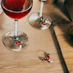 Christmas Wine Glass Charms Pendant Drink Markers Rings C