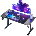 Himimi Bureau Gaming180 x 70 cm, Grande Bureau Gamer, Bureau Informatique Ergonomique avec Table Gaming en Fibre de Carbone, Rangement,Tapis de Souris, Porte-gobelet et Crochet pour Casque, Noir