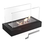 KRATKI Galina Ethanol Fireplace, Free-Standing Real Fire Fireplace with TÜV Certificate | Fire Line 13 cm, Dimensions in cm: H21.80 x W35.40 x D18