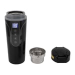 (Black)Car Electric Kettle Stainless Steel Car Heating Cup Screen Display For