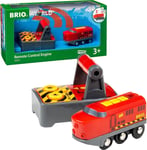 BRIO World Remote Control Toy Train Engine for Kids Age 3 Years Up - Wooden Rail