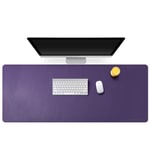 Mydours PU Leather Desk Pad 115x50cm Large Gaming Mouse Pad Waterproof Desk Writing Mat Big Desk Blotter Protector (Purple)