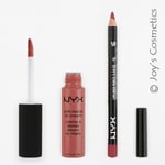 2 NYX Soft Matte Lip Cream 19 Cannes + Slim Lip pencil 828 Ever Set Joy's