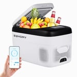 EUHOMY 12V Camping Fridge Freezer 25L, Portable Compressor Car Fridge Freezer,12V/240V, -20℃ to 20℃ Quiet Small Car Fridge Freezer with APP Control for Travel, Camping, Picnic, etc.[Energy Class A]