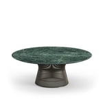 Knoll - Platner Coffee Table, base in Bronze metallic, Ø 107 cm, top in green Apli marble
