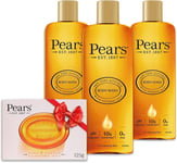 Pears Body Wash Original 250ml Pack of 3 + Pears Transparent Amber Soap 125g