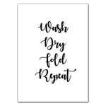 Ami0707 Laundry Signs Wall Art Canvas Painting Poster Print Black White Wash Dry Fold Repeat Molecular Picture Laundry Room Decor 20x25cmnoframe 8