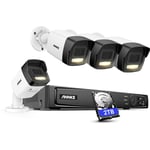 Annke - 8CH 4K Surveillance autonome PoE nvr x 4 pcs 3K Caméra double optique intelligente avec audio-2TB