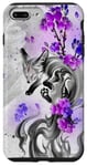 Coque pour iPhone 7 Plus/8 Plus Renard Kawaii Renard Cerisier Fleurs Violet Fleur Lavande