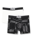 PUMA Men's Formstrip All Over Print Boxer Shorts Briefs, Black Combo, XL
