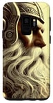 Coque pour Galaxy S9 Majestic Warrior Barbe avec casque nordique vintage Viking