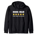 Boss Man Dad 5 Stars Perfect Funny Gifts for Dad Fathers Day Zip Hoodie