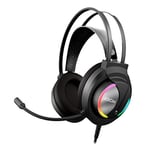Glowster Casque de Gaming stéréo RGB avec Son Enveloppant, Microphone réglable et Design Ergonomique pour Jeux et Communication en Ligne.