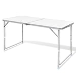 Hopfällbart campingbord höjdjusterbar aluminium 120x60 cm