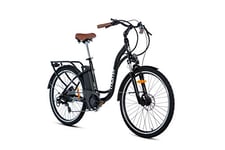 Moma Bikes Vélo Electrique VAE De ville, E-28.2", Aluminium, SHIMANO 7 Vitesses , Freins a Disque Hydraulique Bat. Ion Lithium 36V 16Ah