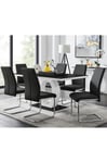 Giovani High Gloss And Glass Dining Table And 6 Lorenzo Chairs Set