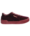 Puma Cali Velvet Womens Burgundy Trainers - Red - Size UK 4