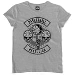 Teetown - T Shirt Femme - Basketball Rebellion Skull - Lakers Warriors Spurs Celtics Chicago Bull Nba Sport Jam Youngboy - 100% Coton Bio