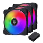 SilverStone Sst-AB120I-Argb - Air Blazer Computer Case Cooling Fan 120mm, Fluid-Bearing, Transparent Blade with Black frame, High Airflow, Adressable RGB, Included Basic Argb Controller