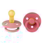 BIBS Pacifier Colour Latex Dusty Pink/Coral Size 2 2 st