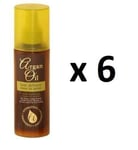 6 x Heat Defence Protector Leave In Spray With Moroccan Argan Oil Extract-150ml