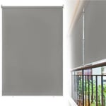YUENFONG Yttergardin - Vertikal rullgardin Sekretessskärm för balkong Solskydd UV-skydd 180 x 240 cm, Grå