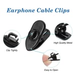 50 Pcs Black Earphone Cable Clips, 360 Degree Rotate Headphone Wire Clip