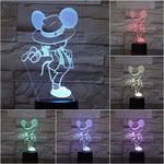3D LED Night Light Mickey Mouse Figure Child Gift USB Dance Action Michael Jackson Table Lamp Touch Remote Control Remote Illumination 7 Color Change Night Light Home Bedroom Bedside Decoration