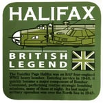 Handley Page Halifax RAF WW11 Four Engine Heavy Bomber Aircraft Design Green Coaster.