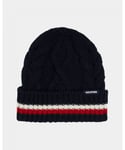 Tommy Hilfiger Womens Monotype Chunky Knit Mens Beanie - Blue - One Size