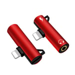 Ladda Och Lyssna Samtidigt - Iphone 3.5mm Auxljud Splitter Röd
