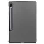 Samsung Galaxy Tab S7 Plus / FE / Lite kolminkertainen kotelo PU-nahkaa / PC:n harmaa