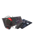 Cobalt Series 330 RGB - Tastatur, mus, headset og musemåtte sæt - Amerikansk engelsk - Rød