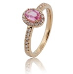 Henrik Ørsnes Design 14 karat guld Ring Med Diamanter 0,023 Carat W/SI Og Safir