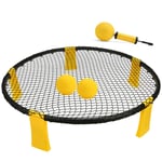 qiuqiu Spike Battle Ball Game Nets 5 Pcs Kit,Fully Foldable,Includes 3 Balls,Drawstring Bag,Portable Ball Pump For Outdoors, Indoors, Beach For Boys, Girls, Adults, Family