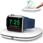 AhaStyle Pop-up Charger Stand Dock for iWatch [Charger Not included], Foldable Charging Holder Organizer [Cable Management ] Compatible with Apple Watch Series SE 7/6/5/4/3/2/1 (White)