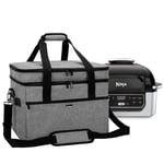 Yarwo Double Layers Carrying Bag Compatible with Ninja Foodi Grill, Travel Tote Bag with Pockets Compatible with Ninja Foodi 5-in-1 Indoor Grill and Kitchen Accessories, Grey